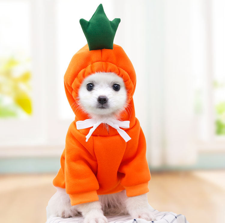 Cute Fruit Dog Clothes For Small Dogs Hoodies Winter Warm Fleece Pet Clothing Puppy Cat Costume Coat For French Chihuahua Outfit by Ricaloux