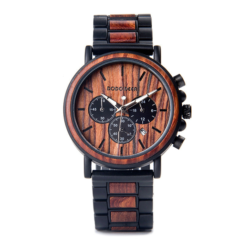 Luxury Wood Stainless Steel Men Watch Stylish Wooden – Premium 0 | RICALOUX