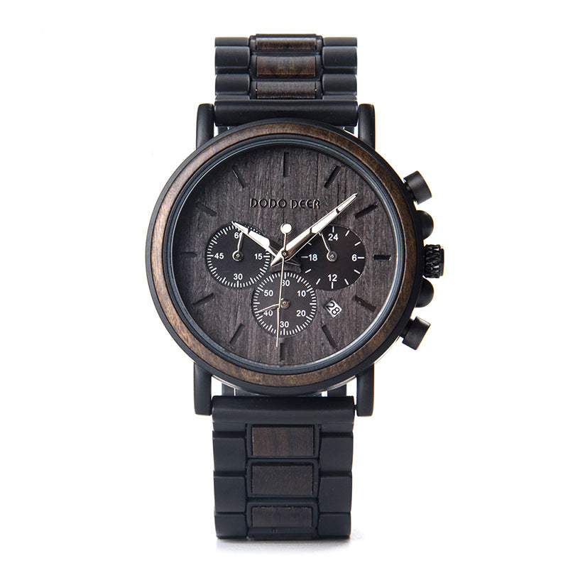 Luxury Wood Stainless Steel Men Watch Stylish Wooden – Premium 0 | RICALOUX
