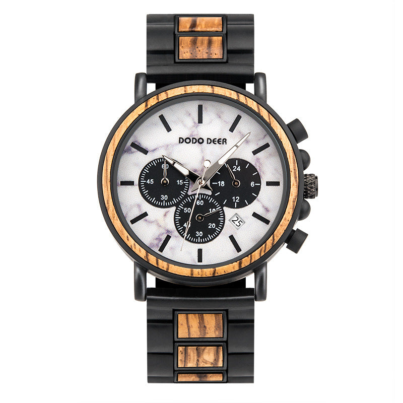 Luxury Wood Stainless Steel Men Watch Stylish Wooden – Premium 0 | RICALOUX