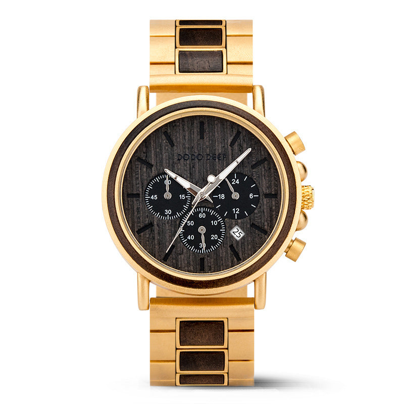 Luxury Wood Stainless Steel Men Watch Stylish Wooden – Premium 0 | RICALOUX