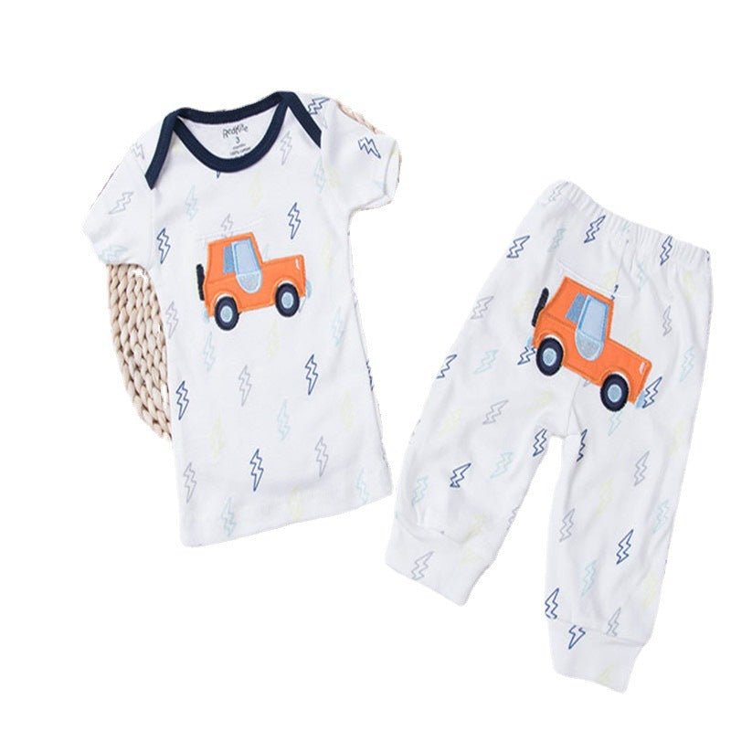 Children's Clothing Short-sleeved Boys And Girls Home Wear Summer Baby Underwear Pajamas Set - RICALOUX