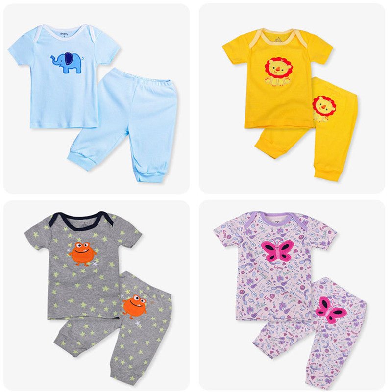 Children's Clothing Short-sleeved Boys And Girls Home Wear Summer Baby Underwear Pajamas Set - RICALOUX