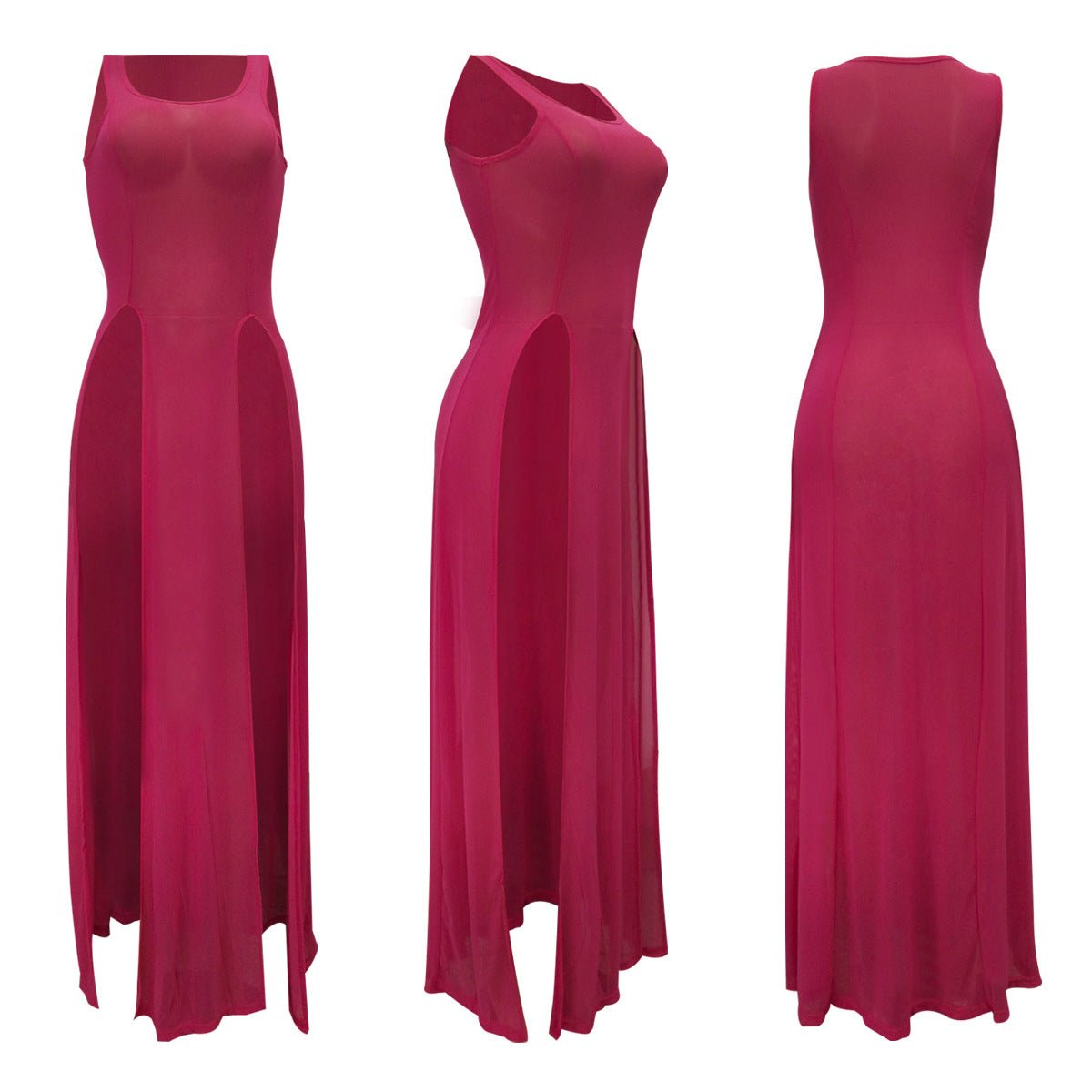 Split color sleeveless beach skirt - RICALOUX