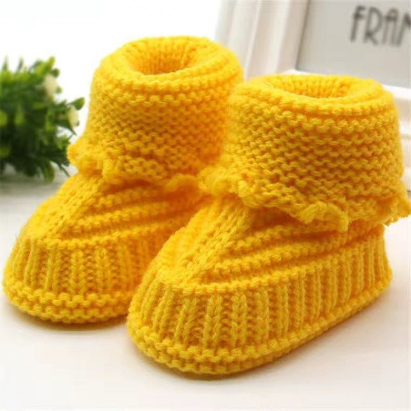Male and female Babies Handmade Knitted Wool Soft Bottom Babies - RICALOUX