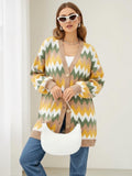 Loose-fitting Color-block Knit Cardigan Jacket by Ricaloux