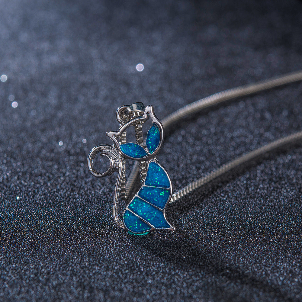 Pendant Blue Opal Necklace Jewelry Gift for Women – Premium 0 | RICALOUX