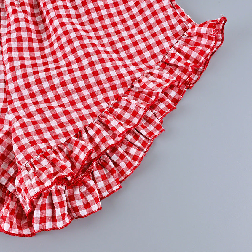 Ruffled Plaid Shirt And High-waisted Shorts Set – Premium 4 | RICALOUX