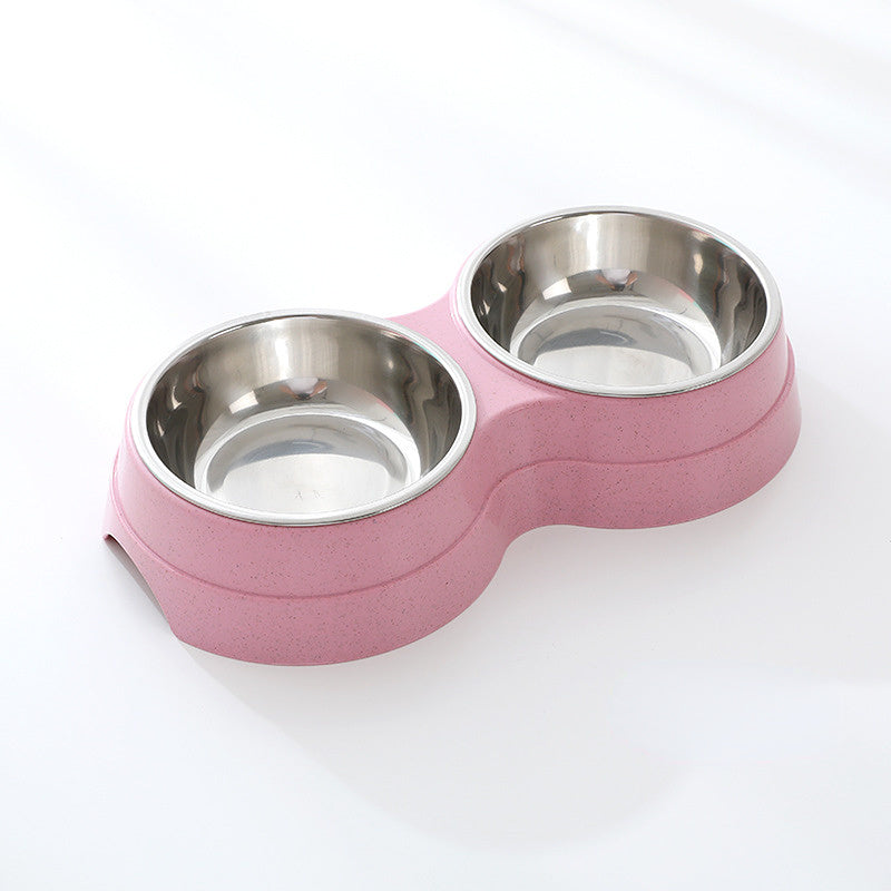 Double Pet Bowls Dog Food Water Feeder Stainless Steel Pet Drinking Dish Feeder Cat Puppy Feeding Supplies Small Dog Accessories by Ricaloux