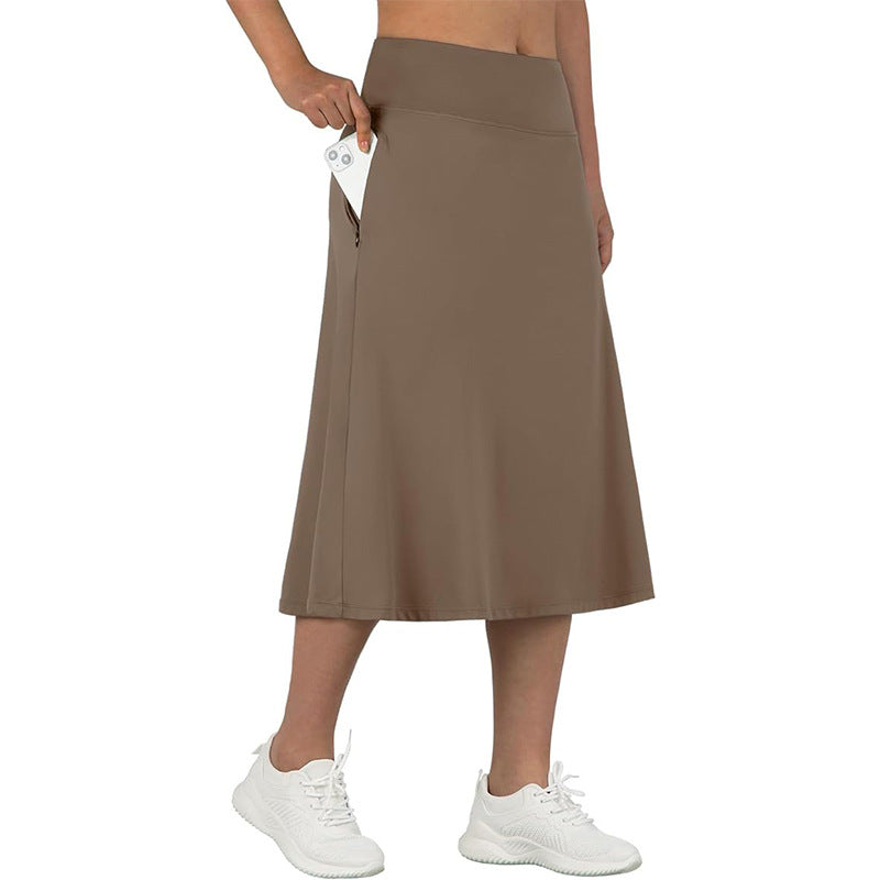 Womens Yoga Sports All-Match Long Skirt by Ricaloux