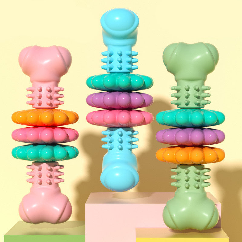 Dog Chew Toy Dog Bone Type Dogs Teeth Cleaning Toys Indestructible TPR Bone Chewing Bite Resistant Teething Toys Pet Products by Ricaloux