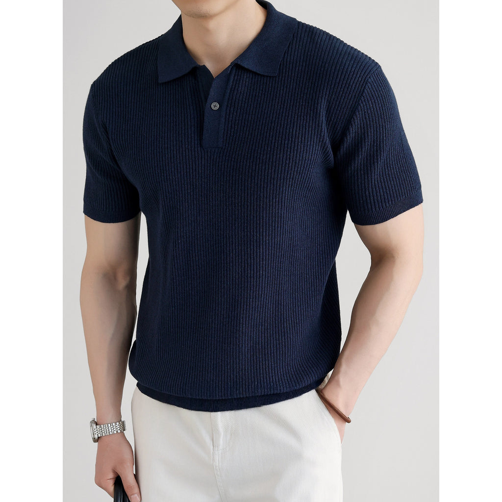 Men's Polo Knitted Short-Sleeve T-Shirt by Ricaloux