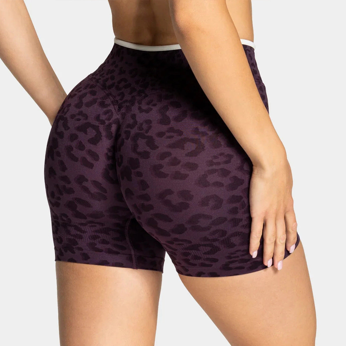 Quick-dry Seamless Yoga Shorts With High Elasticity, Tummy Control, Color-blocked High Waist, Butt-lifting Design, Tight Fit, Suitable For Outdoor Wear, Running And Peach-shaped Hip Fitness Shorts by Ricaloux
