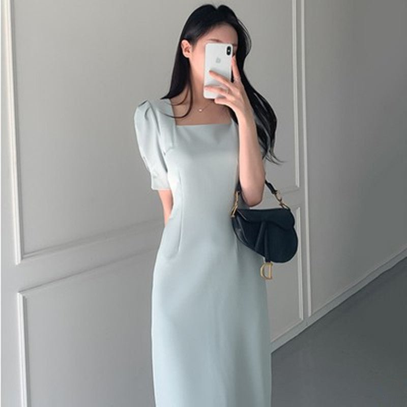 Split puff sleeve hip dress - RICALOUX