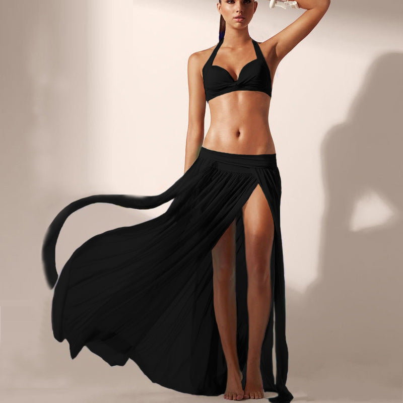 Womens Casual Beach Dress With Elastic Waistband by Ricaloux