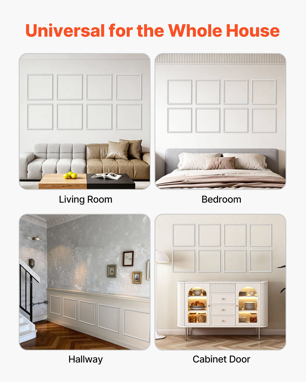 Wall Molding 12 Pack, 20 X 20 In Wainscoting Panels Kit, Lightweight Paintable Polystyrene, Easy To Install, Waterproof Accent Wall Trim For Interior Décor Living Room, Bedroom, Home, White – Premium 0 | RICALOUX