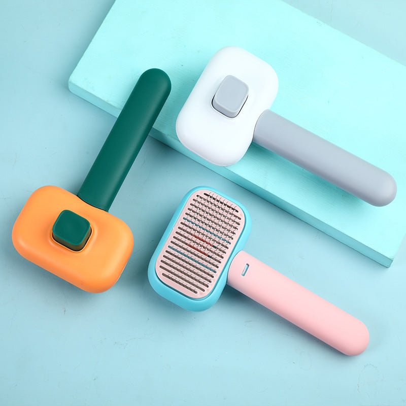 New Pet Cat Dog Hair Brush Hair Massage Comb Open-Knot Brush Grooming Cleaning Tool Stainless Steel Comb - RICALOUX