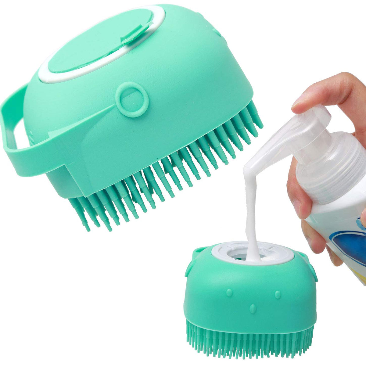 Pet Dog Shampoo Massager Brush Cat Massage Comb Grooming Scrubber Shower Brush For Bathing Short Hair Soft Silicone Brushes - RICALOUX