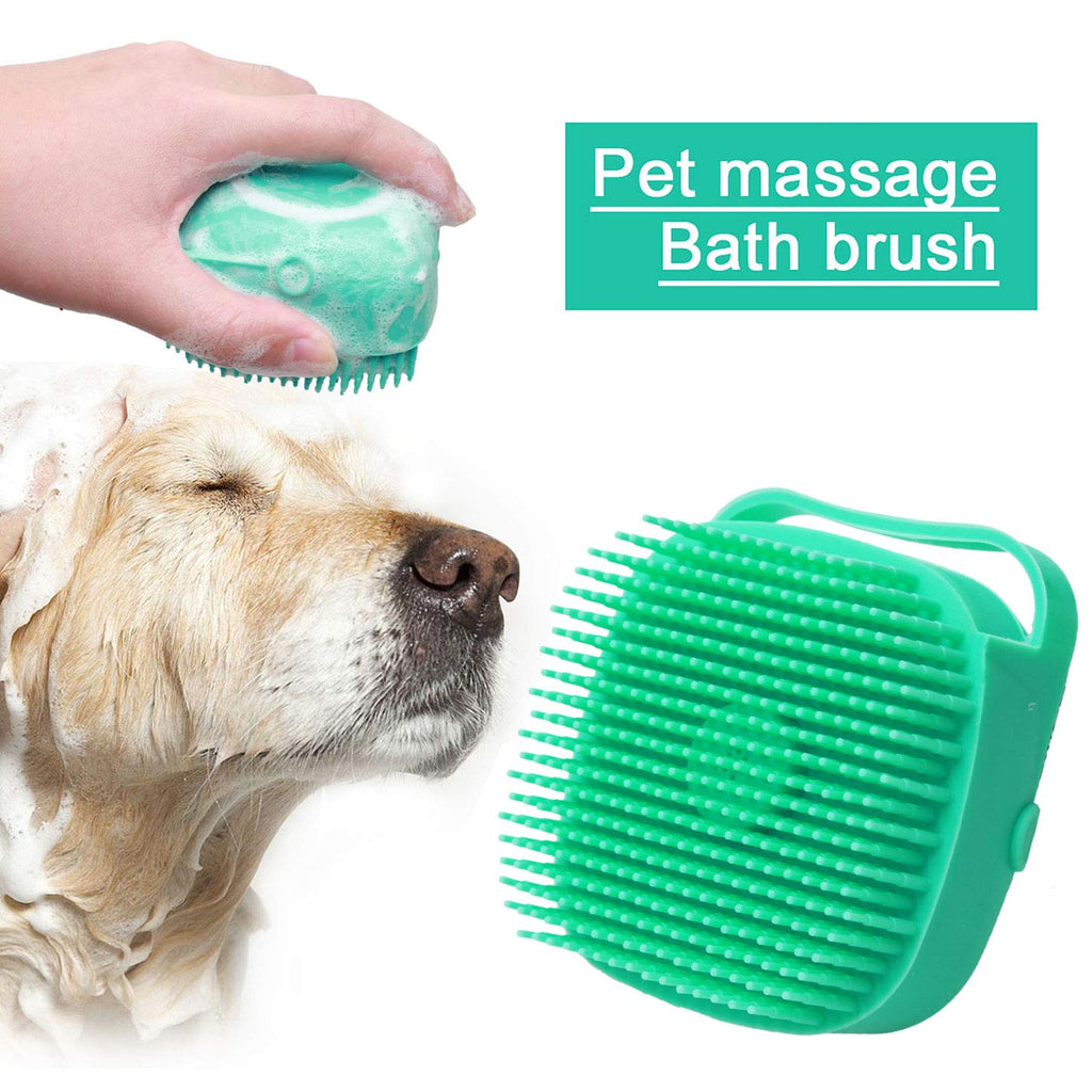 Pet Dog Shampoo Massager Brush Cat Massage Comb Grooming Scrubber Shower Brush For Bathing Short Hair Soft Silicone Brushes by Ricaloux