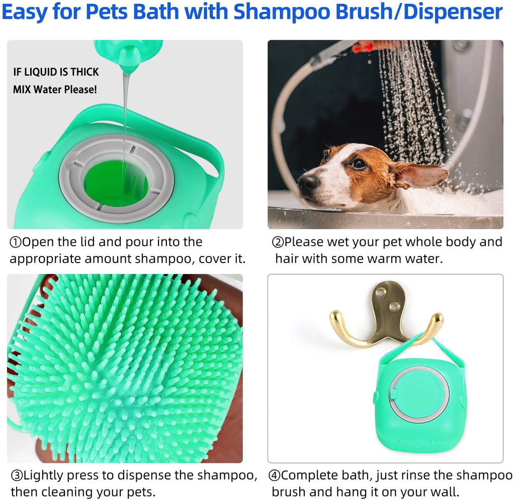 Pet Dog Shampoo Massager Brush Cat Massage Comb Grooming Scrubber Shower Brush For Bathing Short Hair Soft Silicone Brushes - RICALOUX