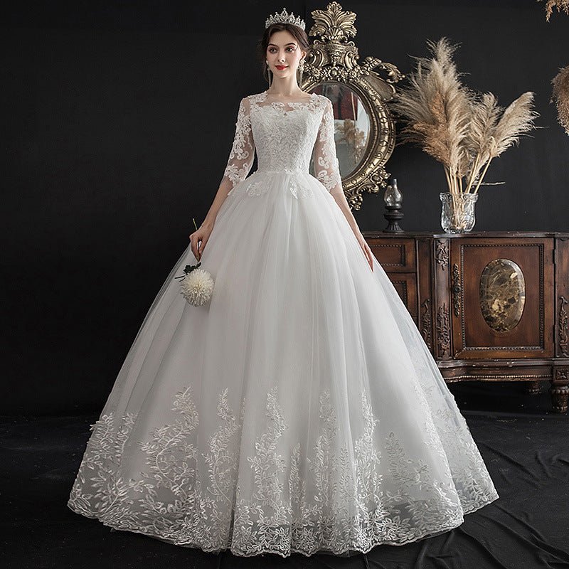 One-shoulder Dream Slim Sleeve Lace Bride - RICALOUX