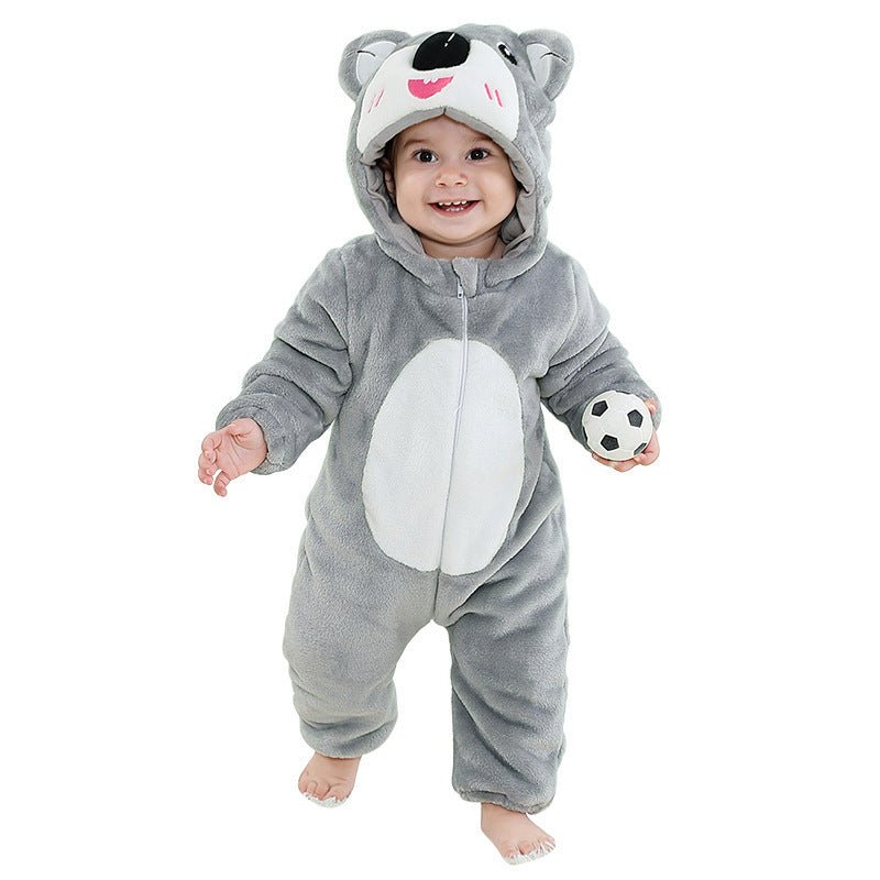 Clothes For Babies Autumn 3-year-old Baby Animal Jumpsuit Flannel Romper European And American Children's Wear - RICALOUX
