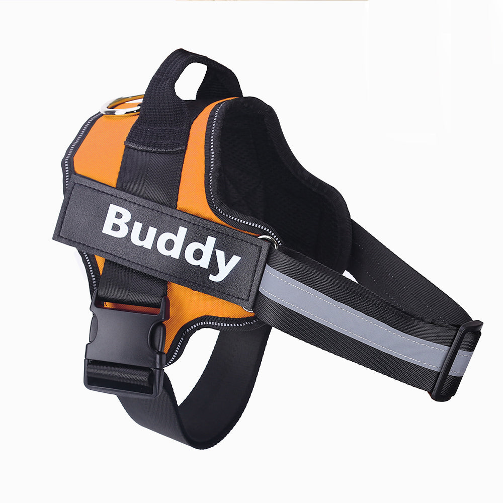 Personalized Dog Harness NO PULL Reflective Breathable Adjustable Pet Harness Vest For Small Large Dog Custom Patch Pet Supplies by Ricaloux