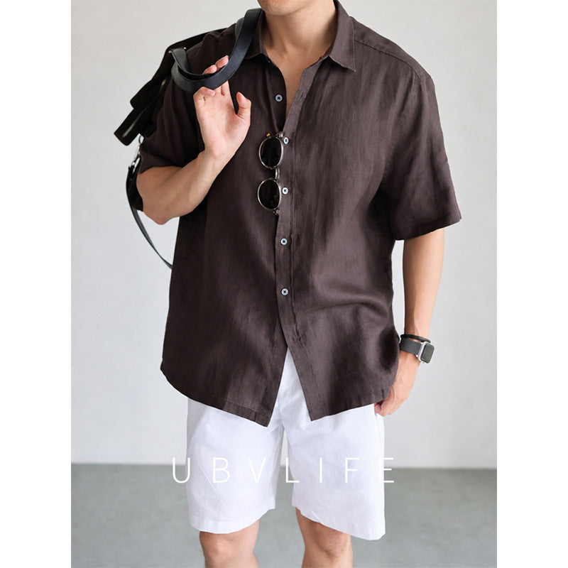 Mens Breathable Cool-feel Relaxed-fit Short-sleeve Shirt – Premium 0 | RICALOUX