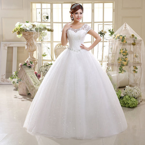 2021Wedding Dress Lace Shoulder Slim Fit Big Code by Ricaloux