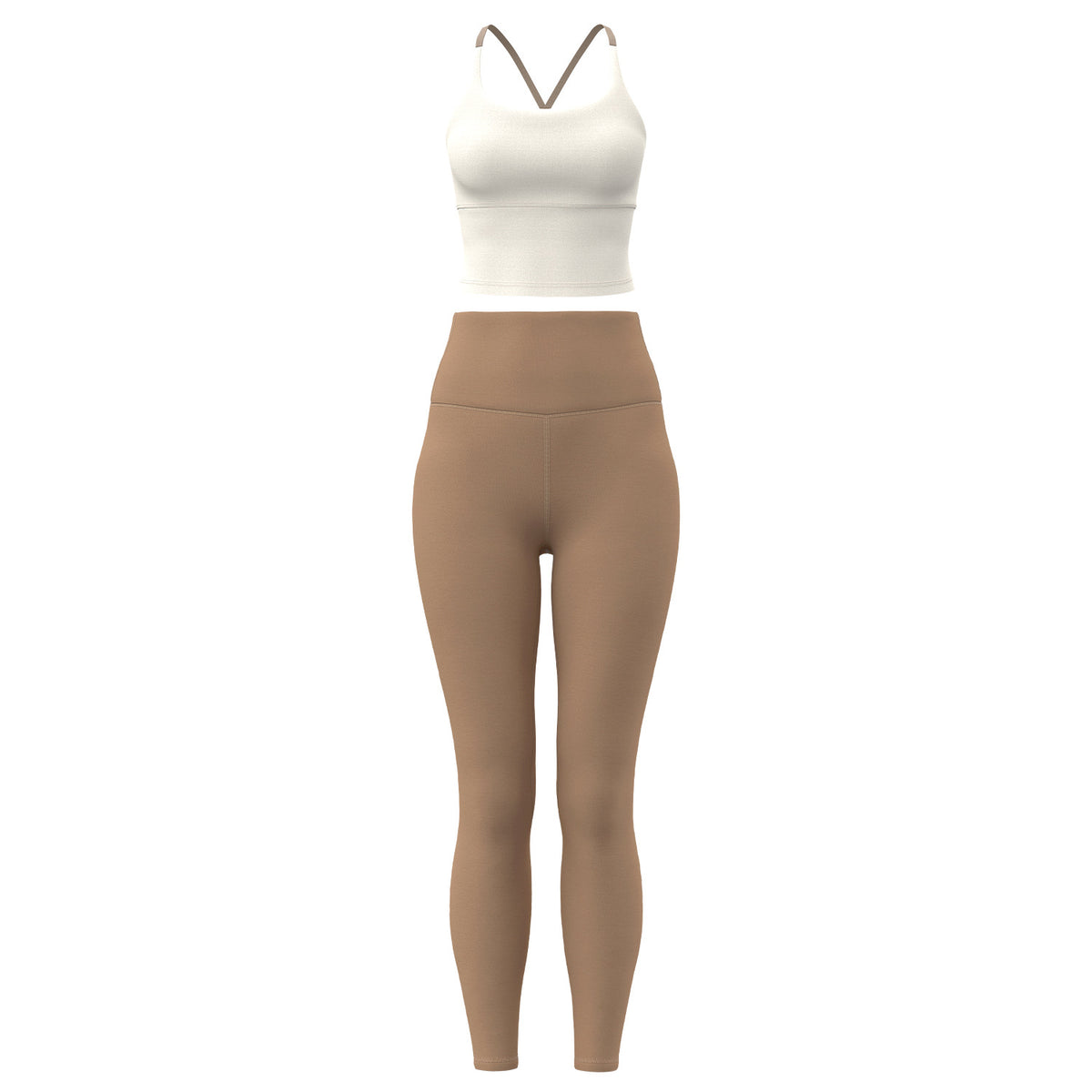 Women's Two-Piece Sports Fitness Outfit With Camisole Top & Long Pants, Color Block Shockproof Yoga Wear For Indoor Training – Premium 4 | RICALOUX
