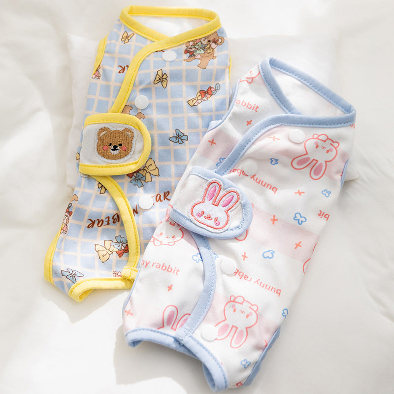 Cat Weaning Clothes Cute Sterilization Suit Protect Belly Clothing For Dogs Cats Anti-lick Recovery Clothing Pet Care Clothes by Ricaloux