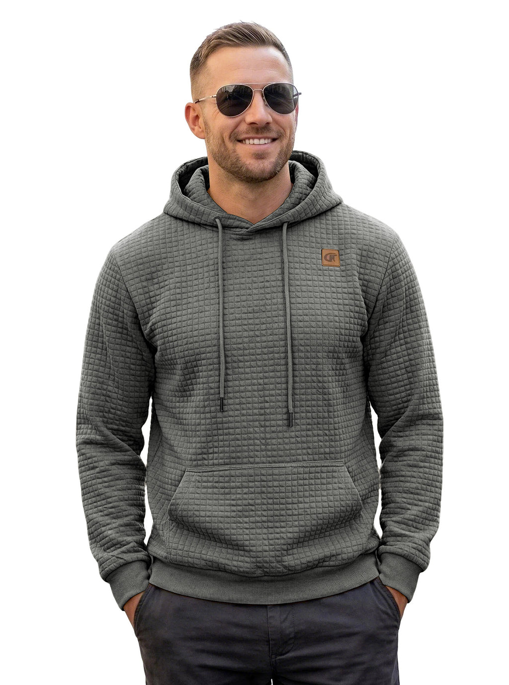 Mens Highly Elastic Jacquard Hooded Long-Sleeve Sweatshirt by Ricaloux