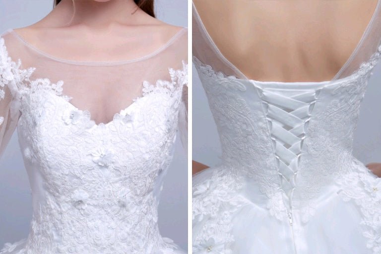 new shoulders Slim Qi wedding bride married slim wedding dress - RICALOUX