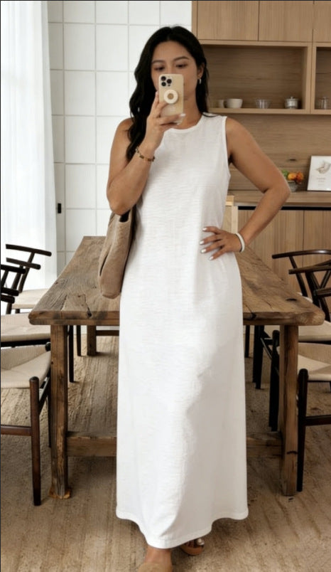Womens Sleeveless Tank Top Pencil Long Dress by Ricaloux