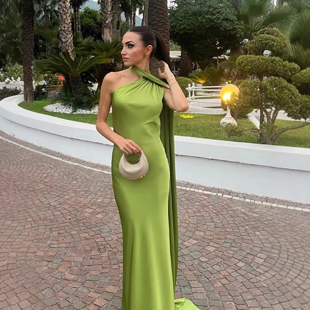 Evening Gown Banquet Wedding Long Dress High-end Minimalist Style by Ricaloux