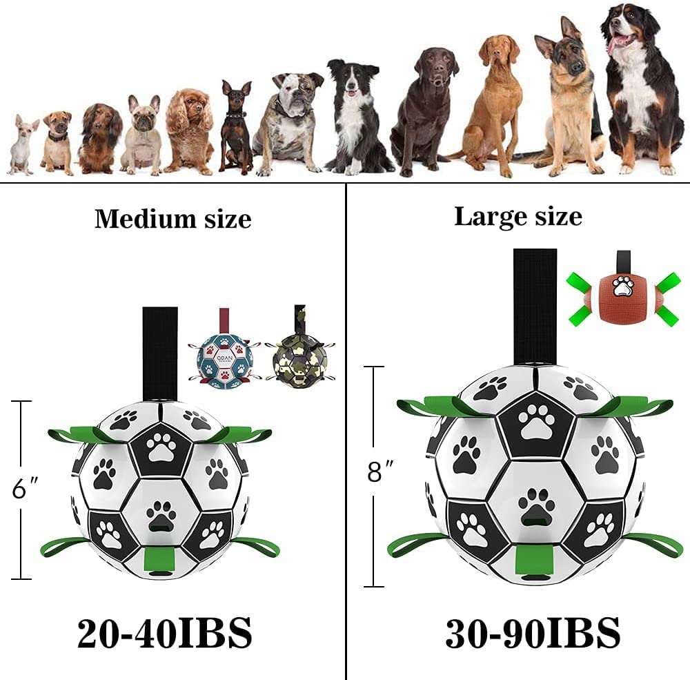 Interactive Dog Football Toy Soccer Ball Inflated Training Toy For Dogs Outdoor Border Collie Balls For Large Dogs Pet Supplies by Ricaloux