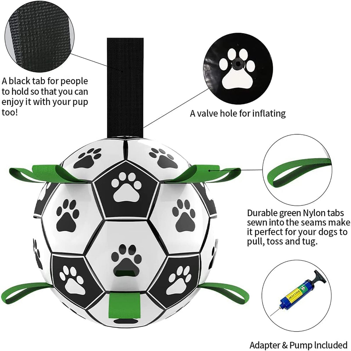 Interactive Dog Football Toy Soccer Ball Inflated Training Toy For Dogs Outdoor Border Collie Balls For Large Dogs Pet Supplies by Ricaloux