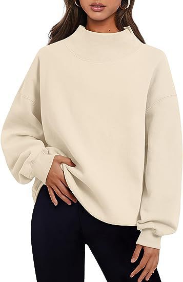 Casual Style Fleece Shirt Thick Half Turtleneck Loose Women's Sweater - RICALOUX