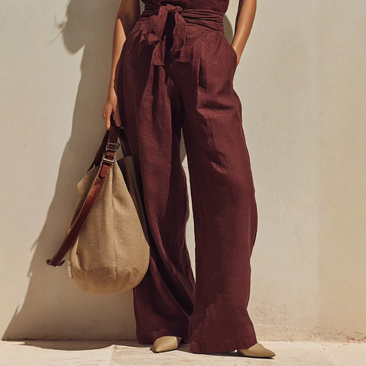 Loose-fitting Sleeveless Strap Jumpsuit by Ricaloux