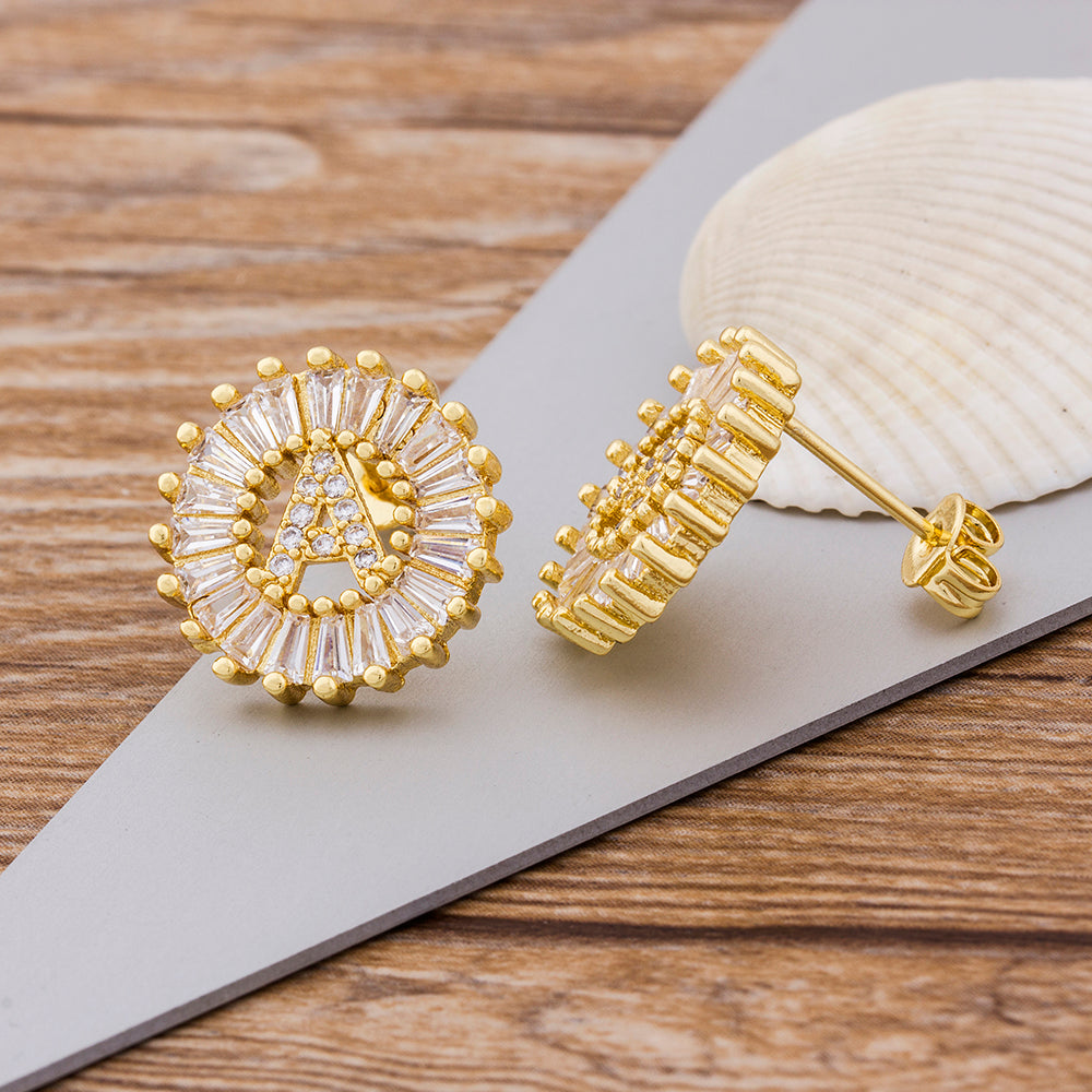 Fashion Letter Earrings for Women Gold Studs Jewelry by Ricaloux