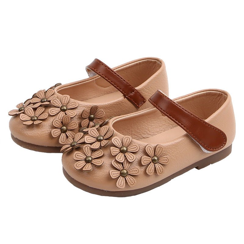 Girls' Small Leather Shoes, Female Babies, Flower Single Shoes, Soft Soles, Little Girls - RICALOUX