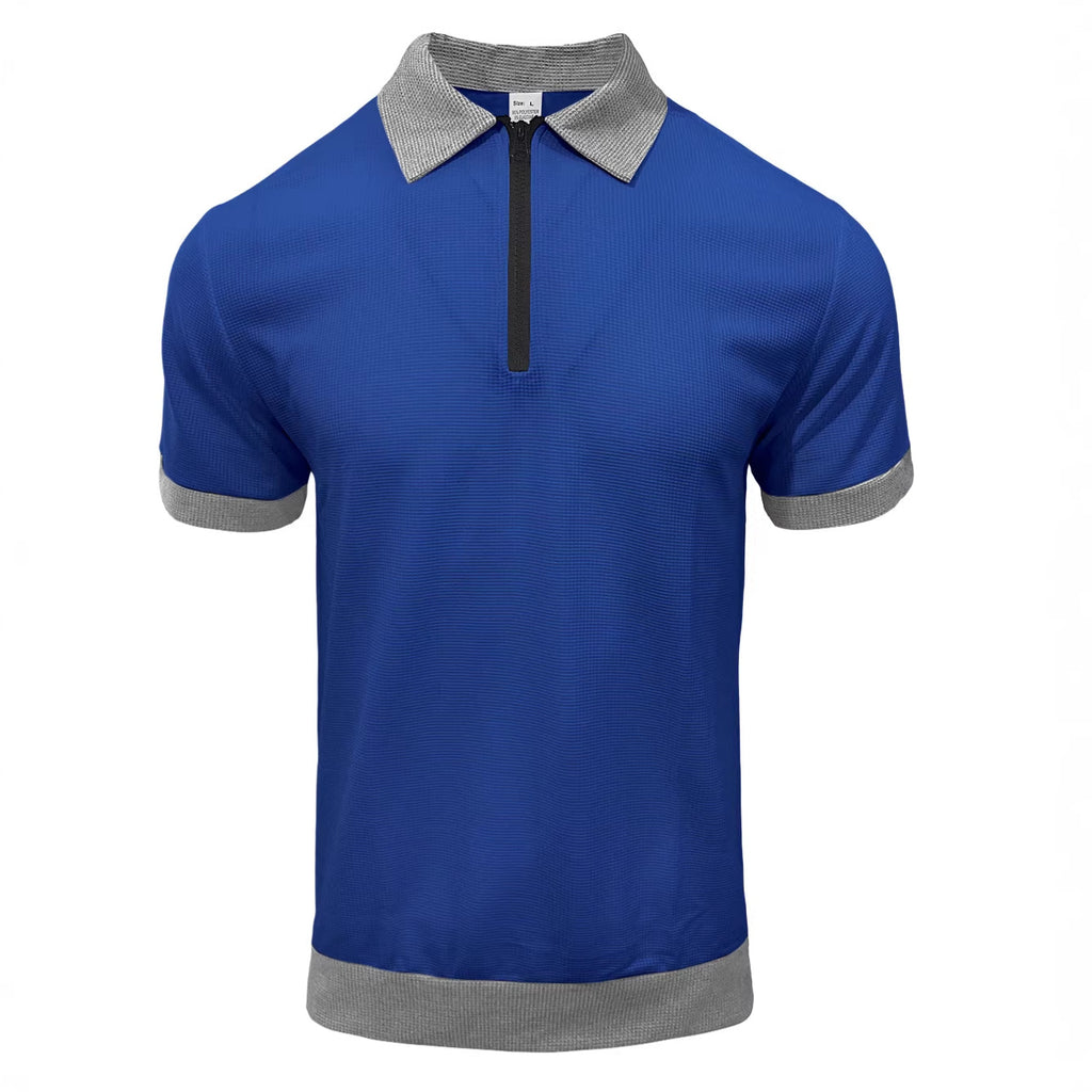 Mens Half-Zip Polo Shirt With Lapel Collar And Short Sleeves – Premium 0 | RICALOUX