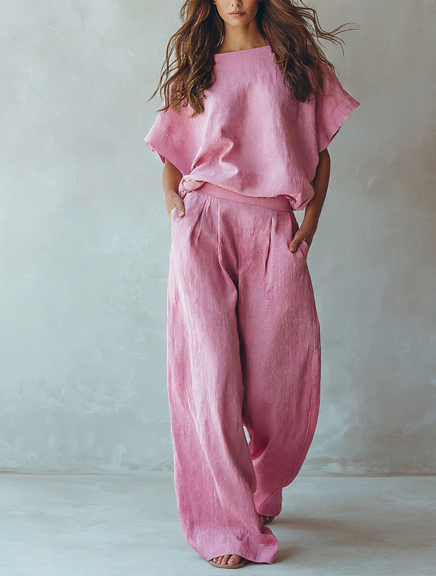 Loose-fit Figure-flattering Linen Two-piece Set by Ricaloux