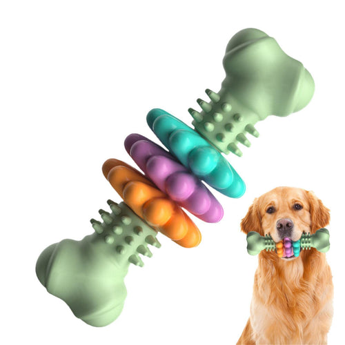 Dog Chew Toy Dog Bone Type Dogs Teeth Cleaning Toys Indestructible TPR Bone Chewing Bite Resistant Teething Toys Pet Products by Ricaloux