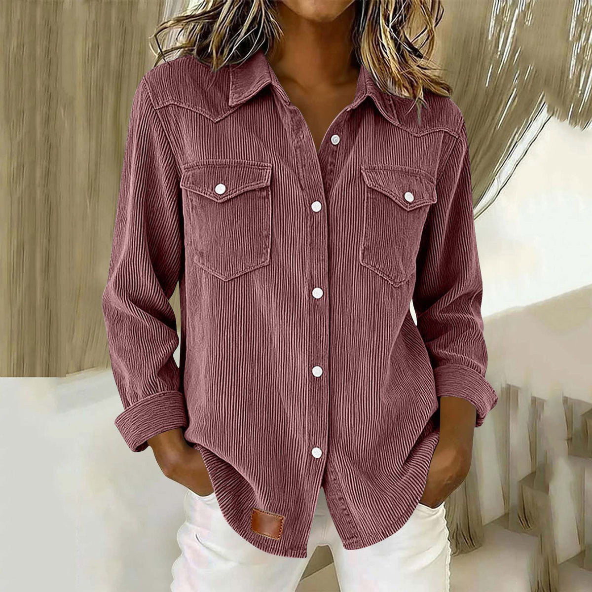 New Womens Long-sleeve Casual Shirt by Ricaloux