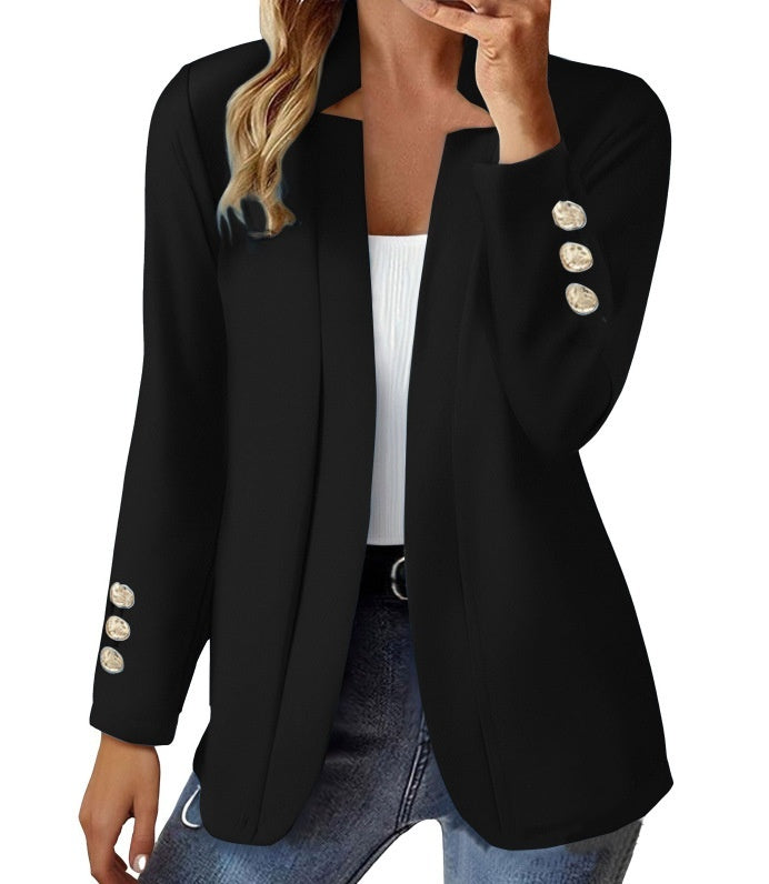 Womens Suit Long-sleeve Cufflink Cardigan Jacket – Premium 0 | RICALOUX