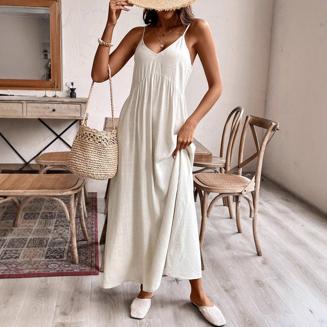 Strapless Relaxed-fit A-line Long Dress by Ricaloux
