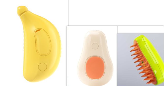 Steamy Cat Brush Cat Dog Grooming Comb Electric Self Cleaning Steam Cat Brush For Massage Avocado Shape Pet Spray Cat Grooming by Ricaloux
