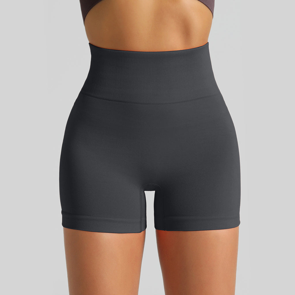 Women's Seamless Knit Yoga Shorts, High Waist Lifting Scrunch Butt Tight Workout Running Sports Shorts by Ricaloux
