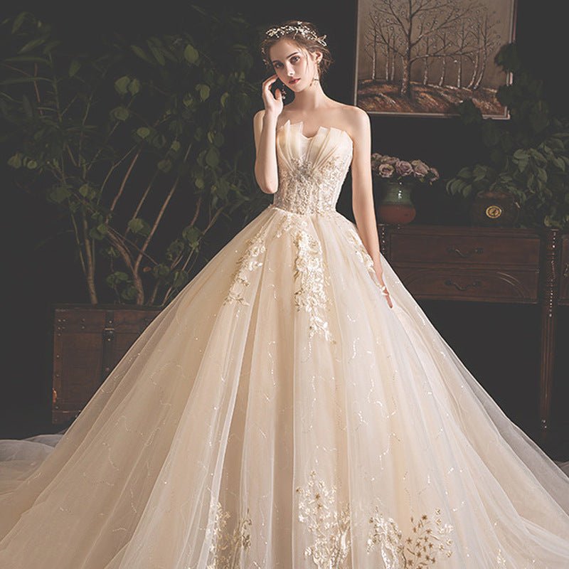 Bride Summer Tube Top Mori Style Trailing Skirt - RICALOUX